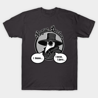 Vague Doctor - Black Outlined Version with Grey Accent Colors T-Shirt